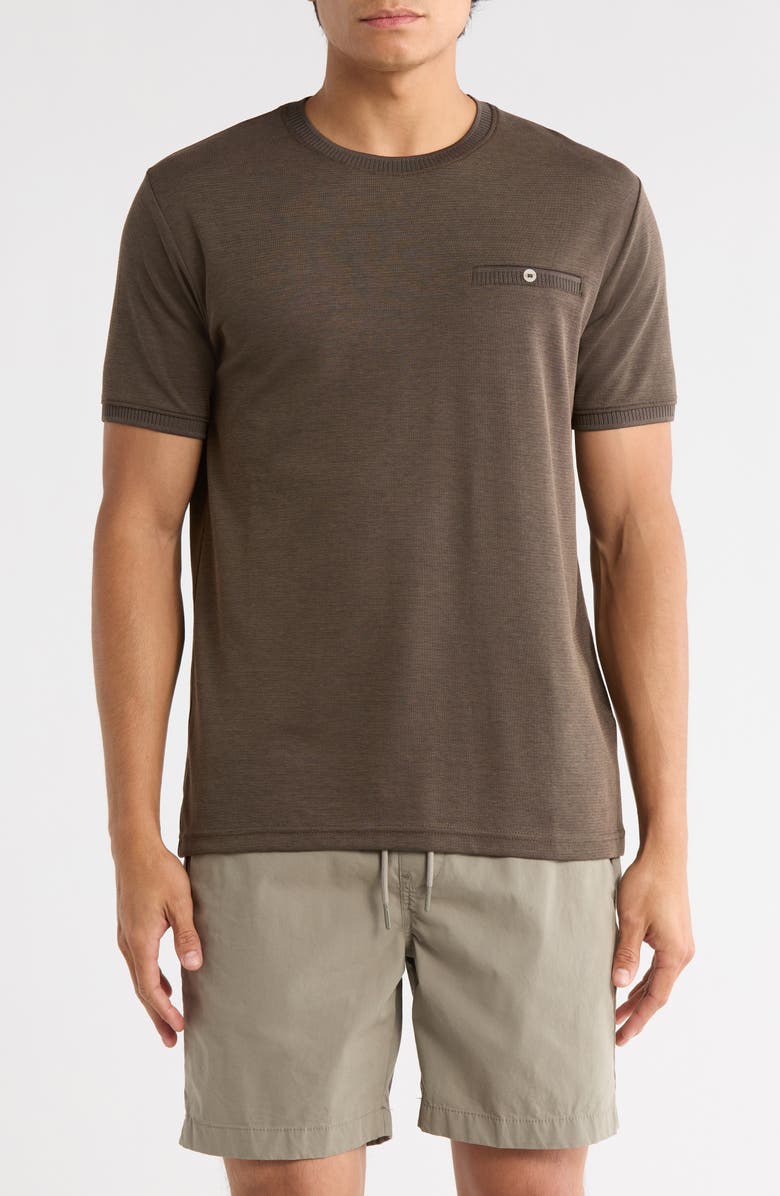 DENIM AND FLOWER Crew T-Shirt, Main, color, Brown