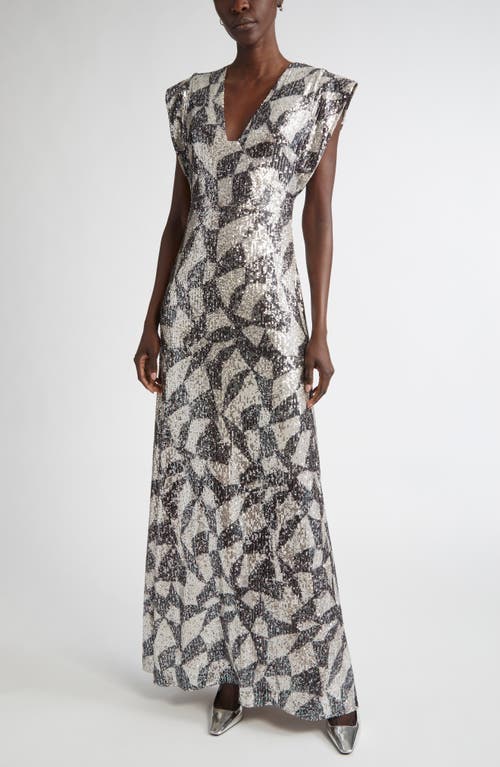 St John St. John Collection Cubist Sequin Gown In Multi