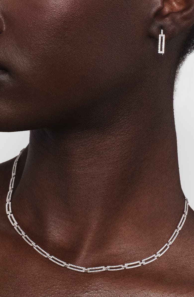 LANA 14K Gold Skinny Tag Choker Necklace, Alternate, color, White Gold