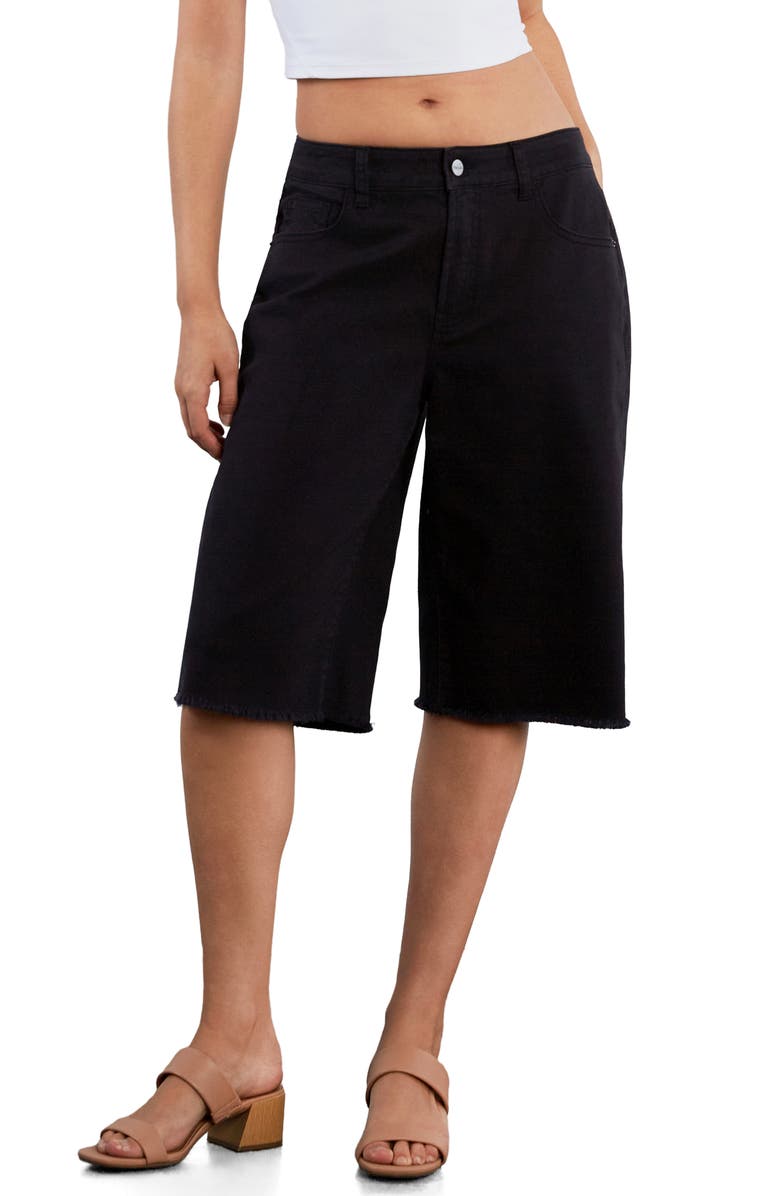 HINT OF BLU Longer Length Denim Shorts, Main, color,