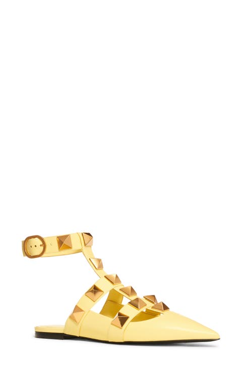 Valentino Roman Stud Ankle Strap Flat (Women)