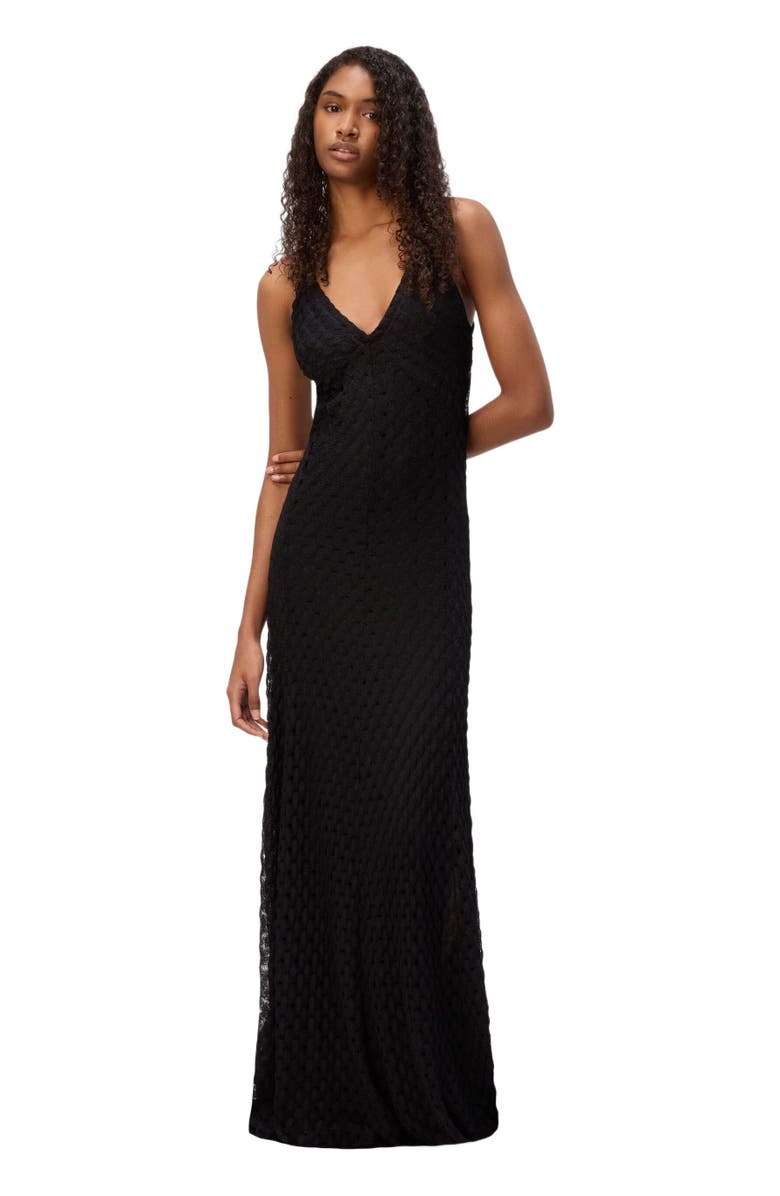 Missoni Long Viscose Dress With V-neck Lace, Main, color, Black