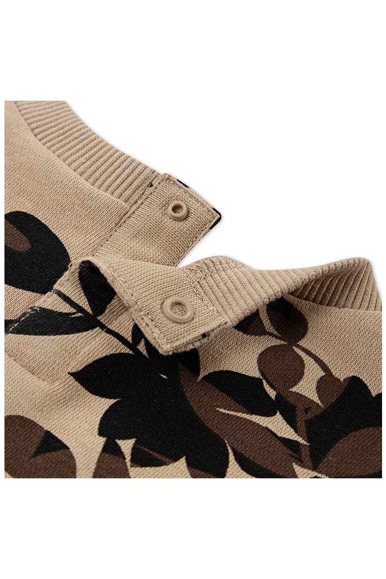 Floral Print Pullover & Flare Leggings, Alternate, color, BLACK