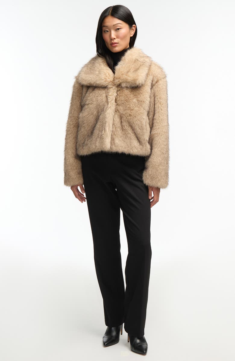 NVLT Faux Fur Crop Jacket, Alternate, color, Gold