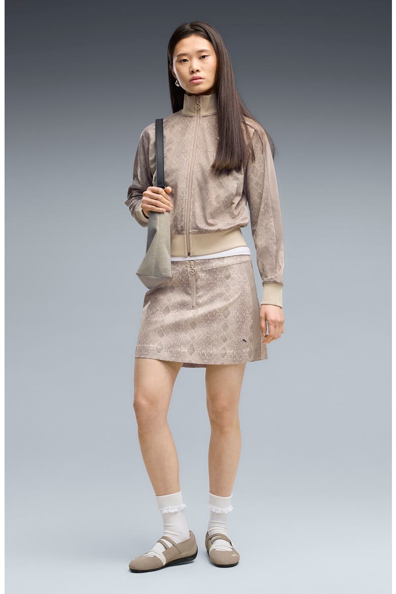 AOP T7 Snake Print Mid Rise Skirt, Alternate, color, MOUSE GRAY