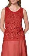 Donna Karan New York Crochet Sleeveless Sweater