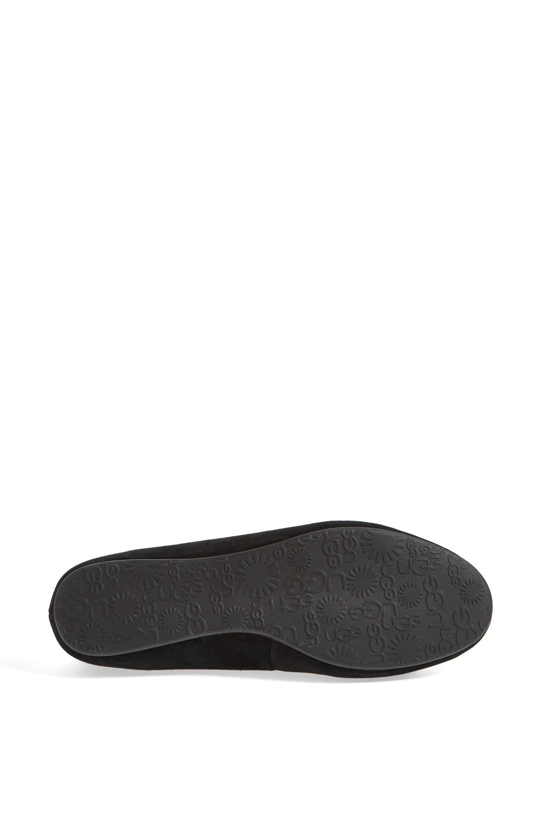 Australia 'Alloway - Crystal Bow' Suede Flat, Alternate, color, BLACK