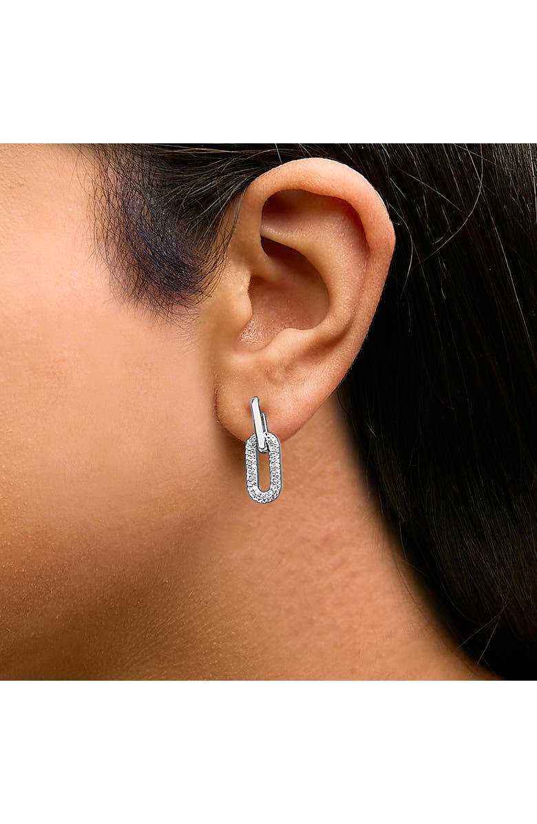 Haus of Brilliance 10K Gold 1/2 Cttw Lab Grown Diamond Dangling Paperclip Drop Earrings, Alternate, color, White