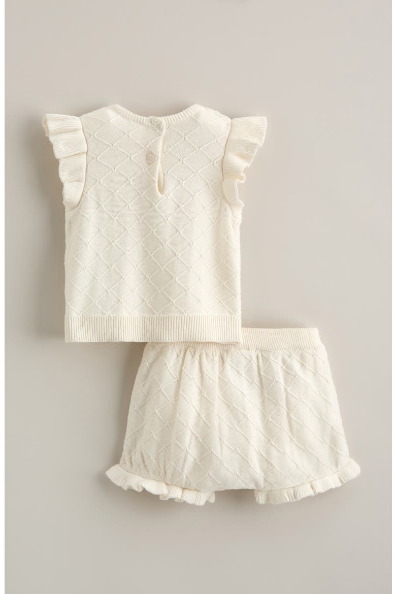 Flutter Sleeve Sweater & Bubble Shorts Set, Alternate, color, IVORY EGRET