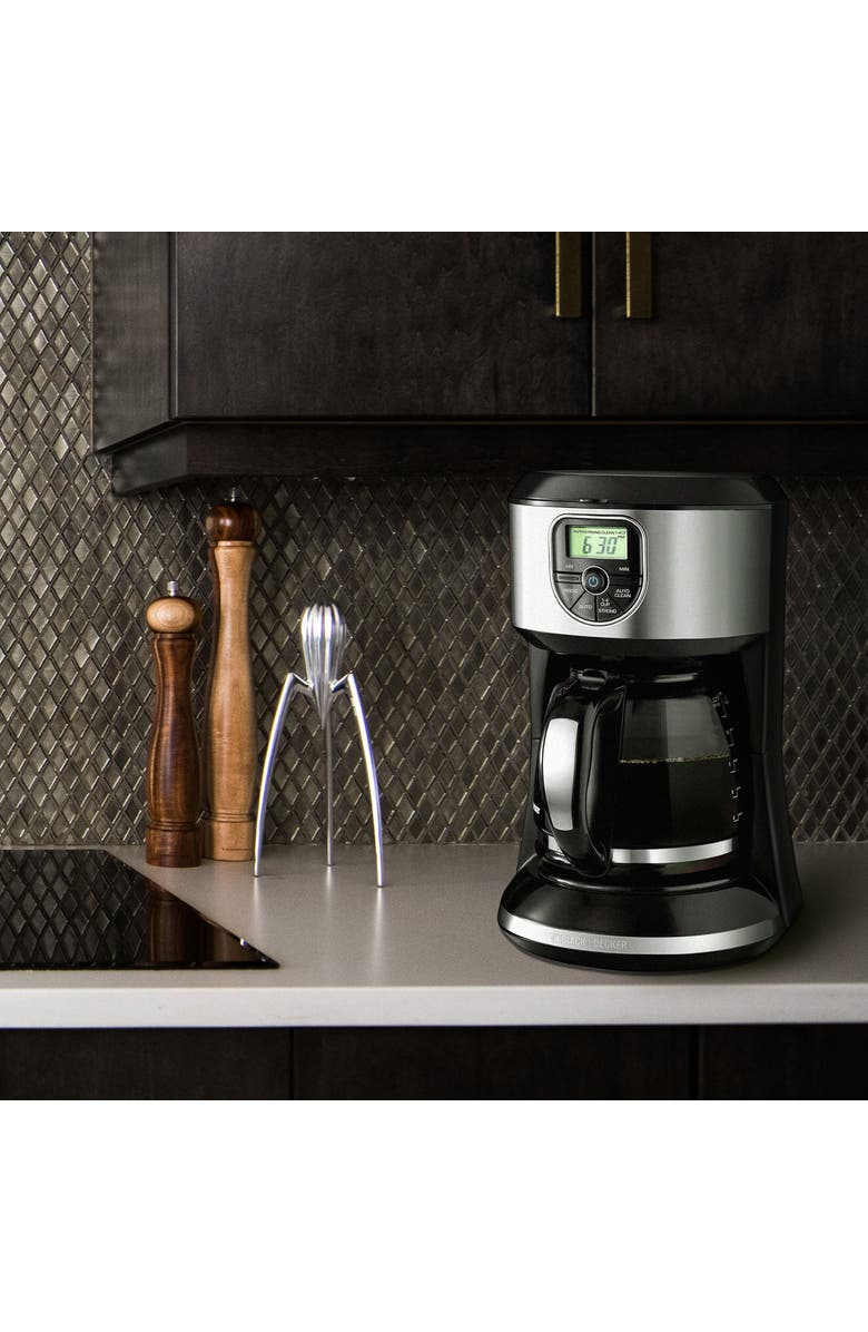 Black And Decker 12 Cup Programmable Coffeemaker in Black and Silver, Alternate, color, Black