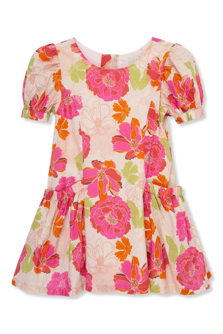Kids' Floral Puff Sleeve Cotton Dress, Main, color, PRINT