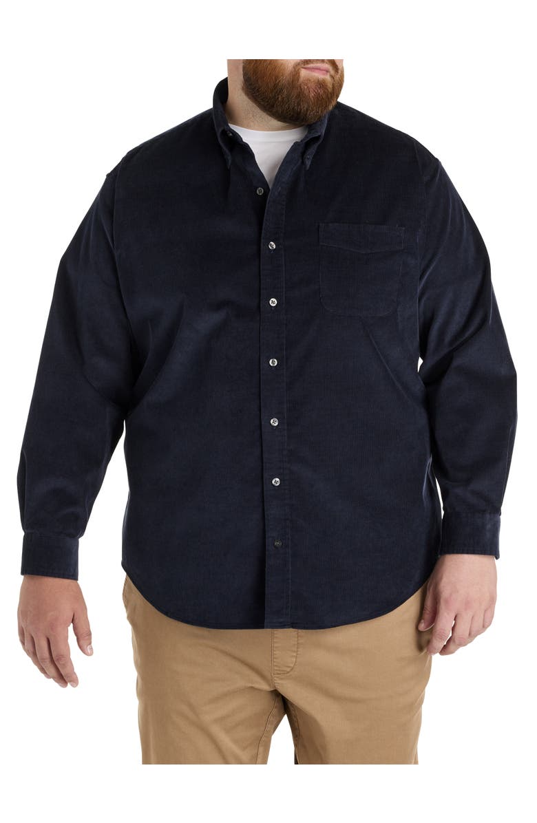 True Nation by DXL Big & Tall Corduroy Sport Shirt, Alternate, color, Navy