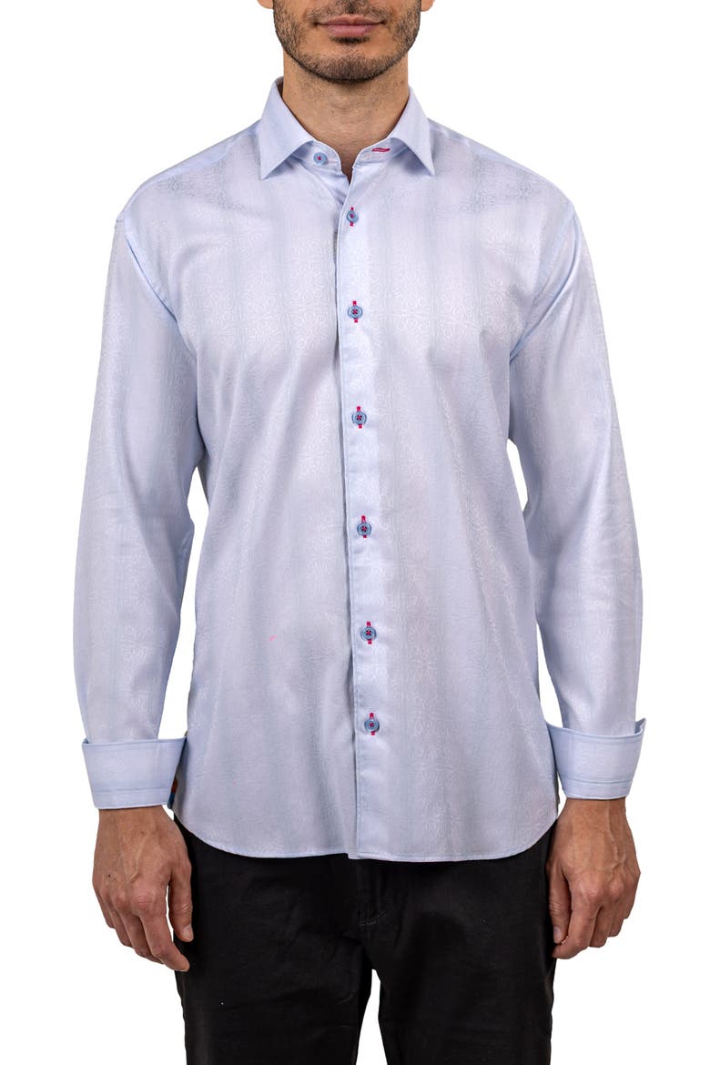 Fibonacci Ascension 0075 Contemporary Fit Button-Up Shirt, Main, color, WHITE MULTI
