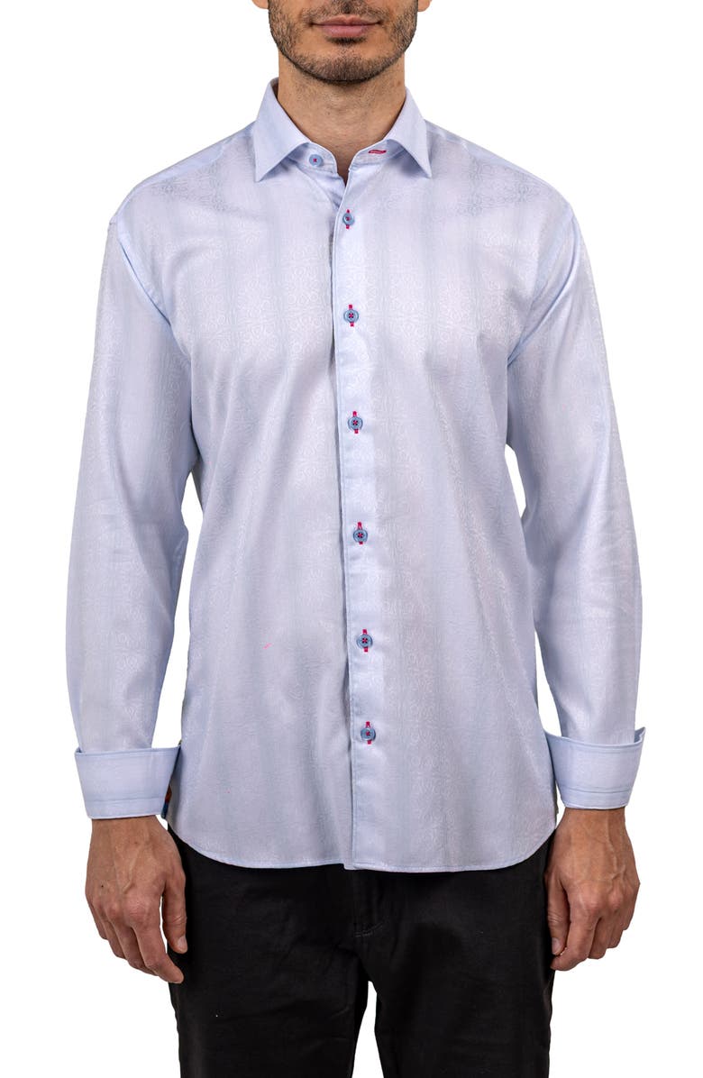 Maceoo Fibonacci Ascension 0075 Contemporary Fit Button-Up Shirt, Main, color, White Multi