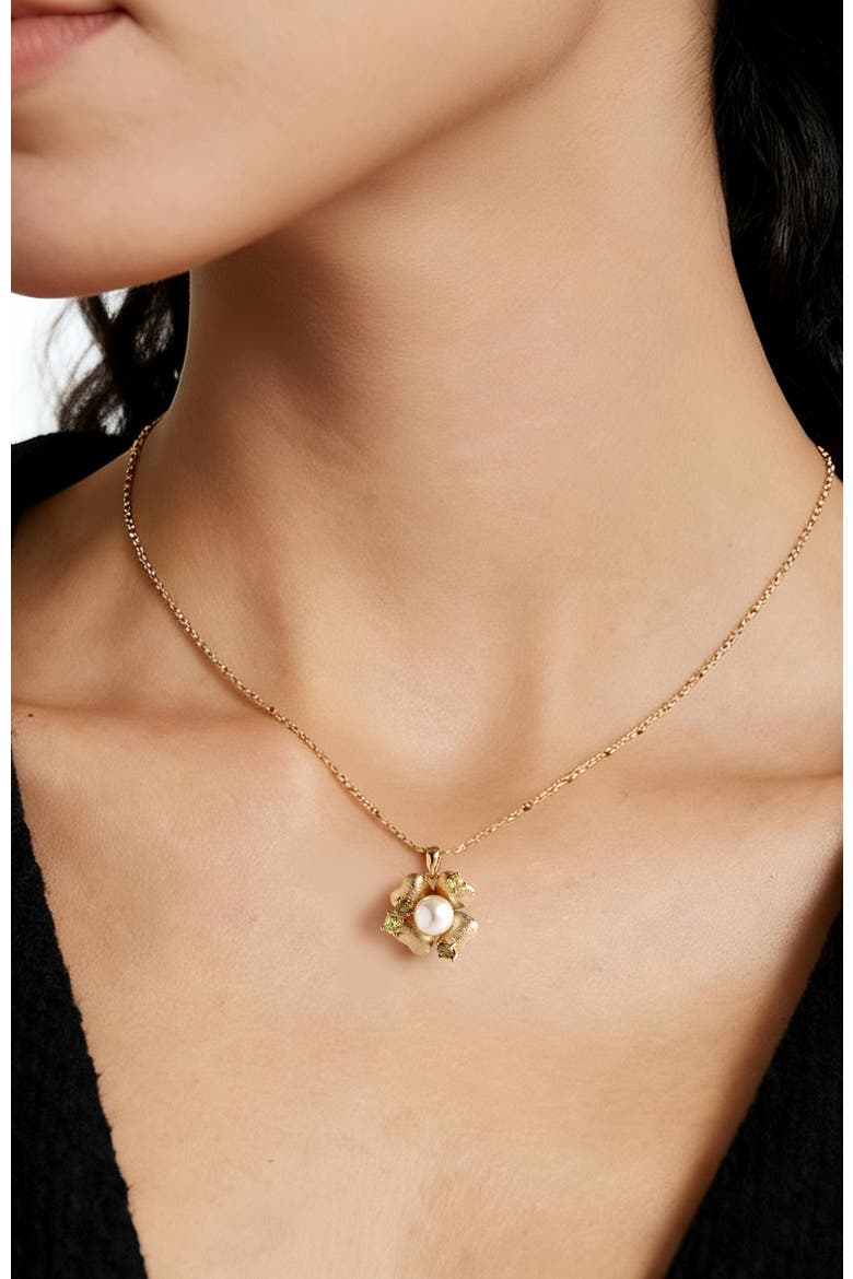 Garden Blossom Pendant Necklace, Alternate, color, Gold
