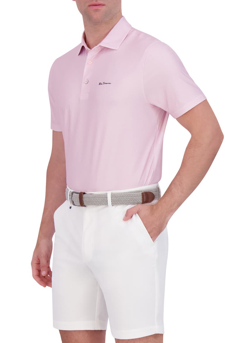 Collage Solid Stretch Tech Polo, Alternate, color, PINK
