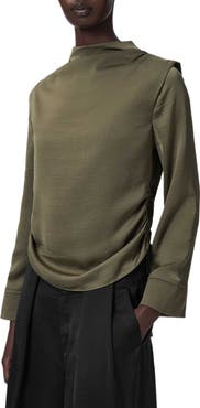 AllSaints Leslie Cowl Neck Long Sleeve Top
