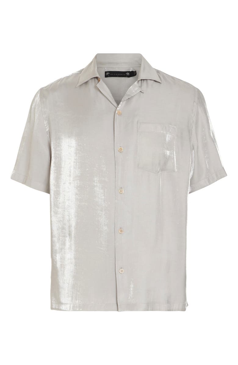 AllSaints Duran Camp Shirt, Alternate, color, Moon Mist
