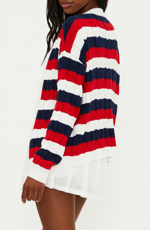 Beach Riot Sherry Striped Cardigan In Cherry Indigo Stripes