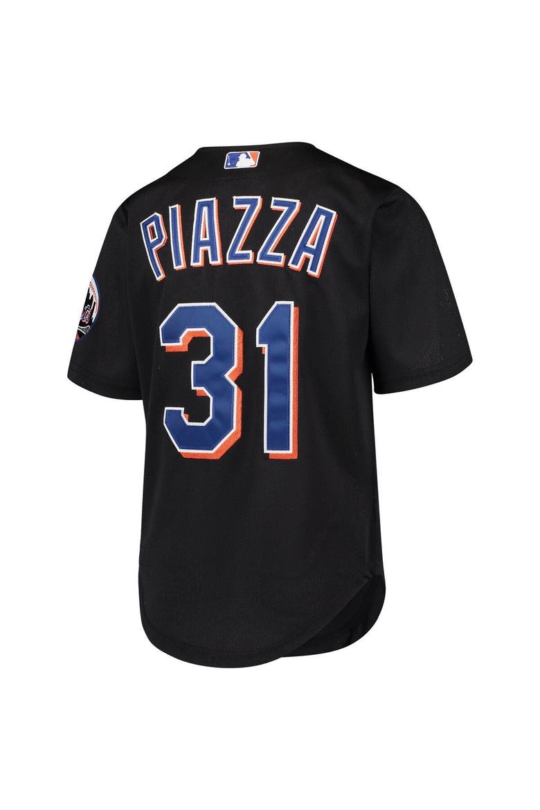 Youth Mitchell & Ness Mike Piazza Black New York Mets Cooperstown Collection Mesh Batting Practice Jersey, Alternate, color, Black