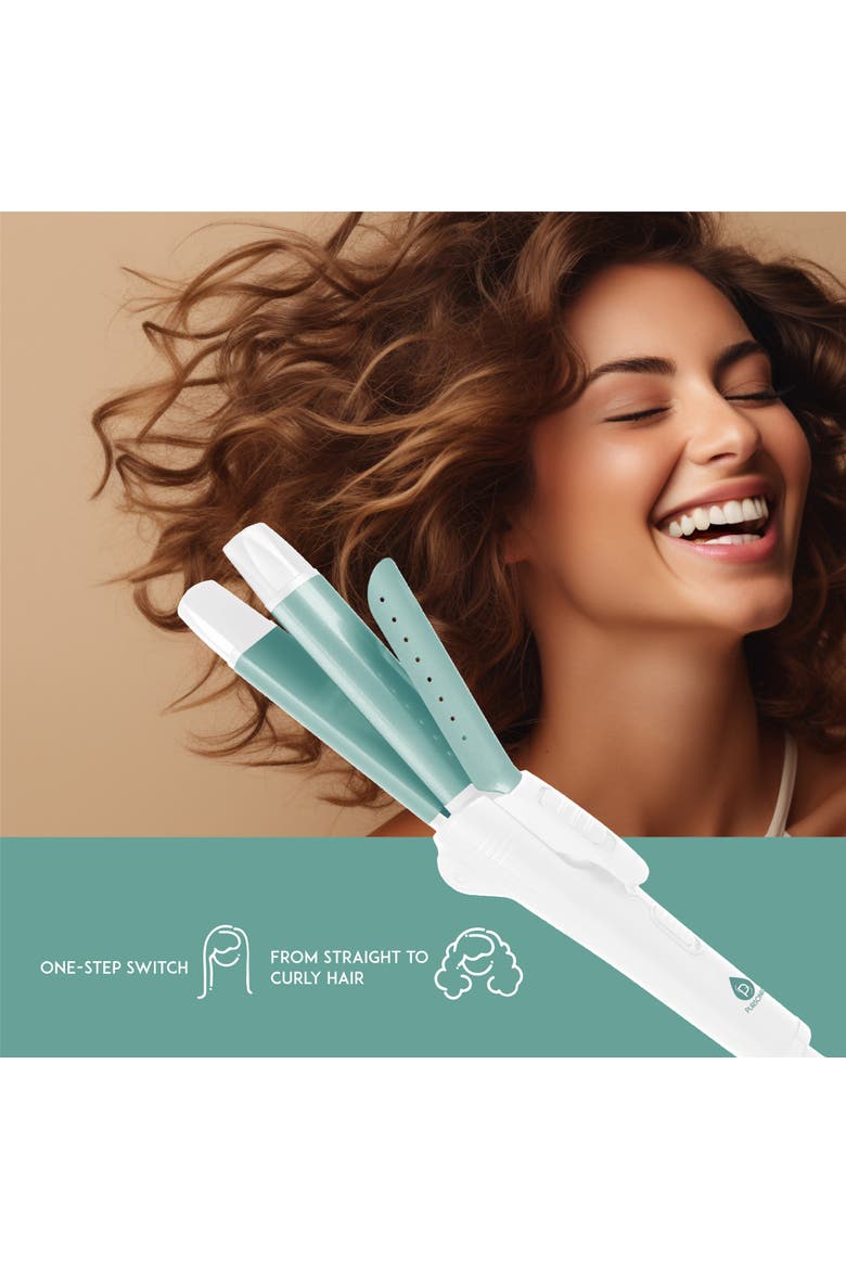 Hair Straightener and Curler, Alternate, color, Aqua