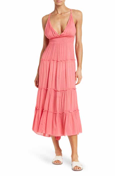 BOHO ME Tie Back Tiered Cover-Up Maxi Dress