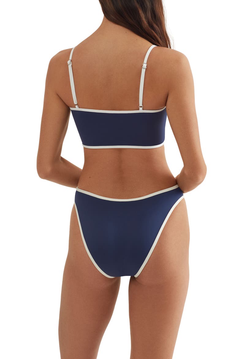 High Cut Scoop Bikini Bottoms, Alternate, color, NAVY