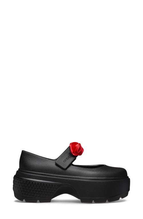 Crocs Stomp Rosette Mary Jane In Black