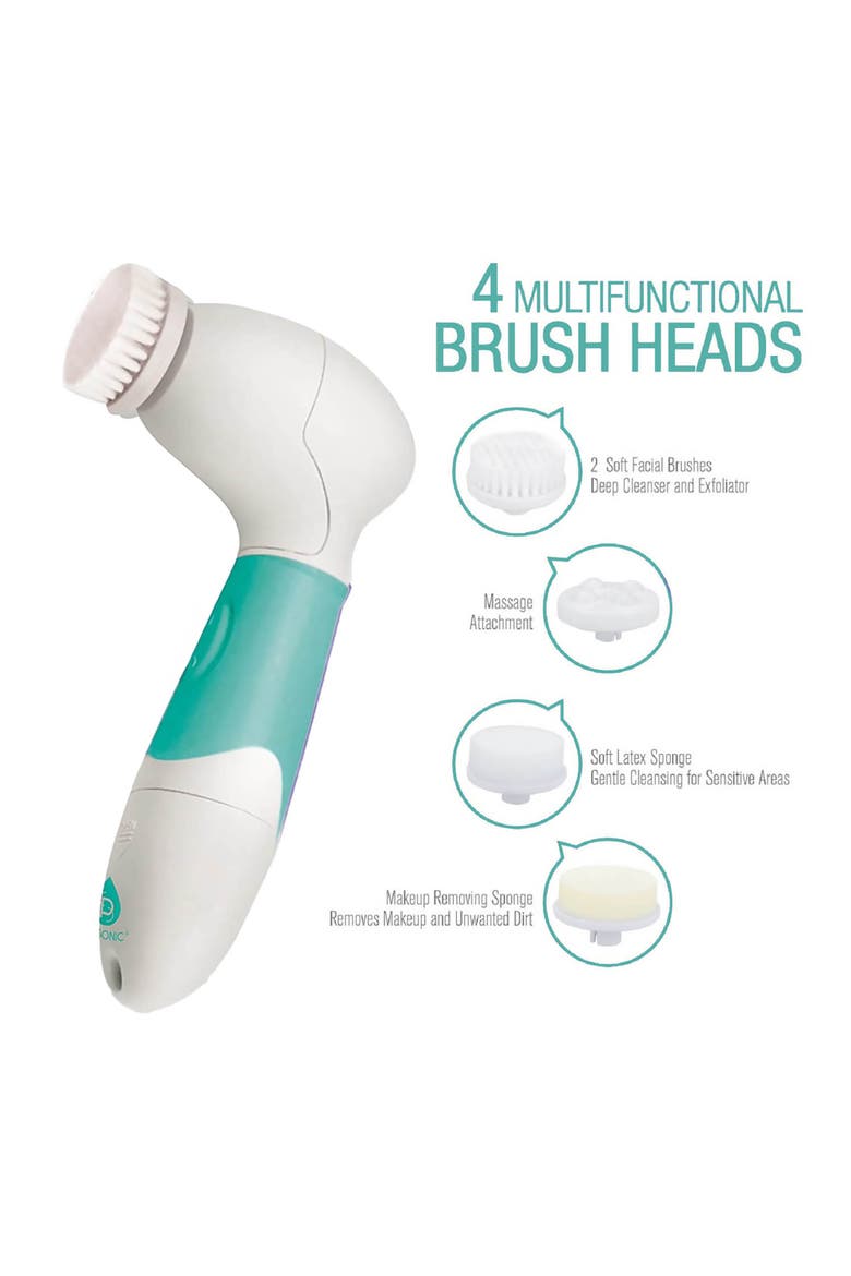 Advanced Facial and Body Cleansing Brush, Alternate, color, Aqua