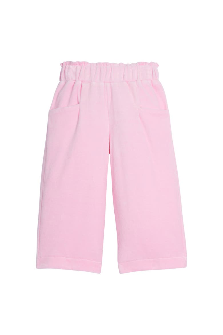 Kids' Cropped Velour Palazzo Pants, Alternate, color, Pink Velour