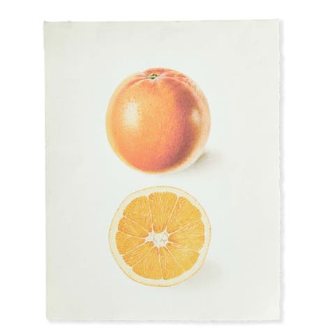 Orange Deckled Edge Print Wall Art Multicolor Indoor Decor