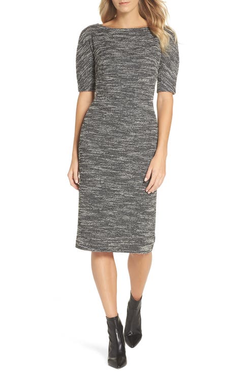 Textured Arc Sheath Dress