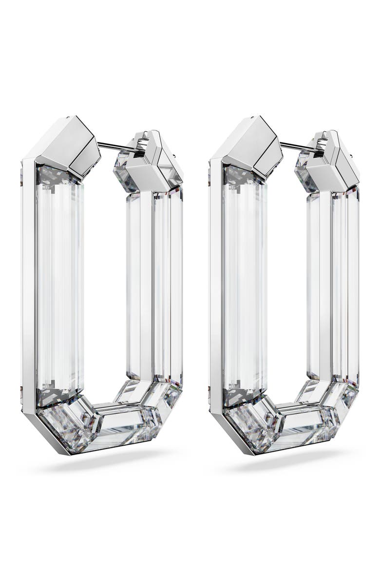 Lucent Hoop Earrings, Alternate, color, CLEAR