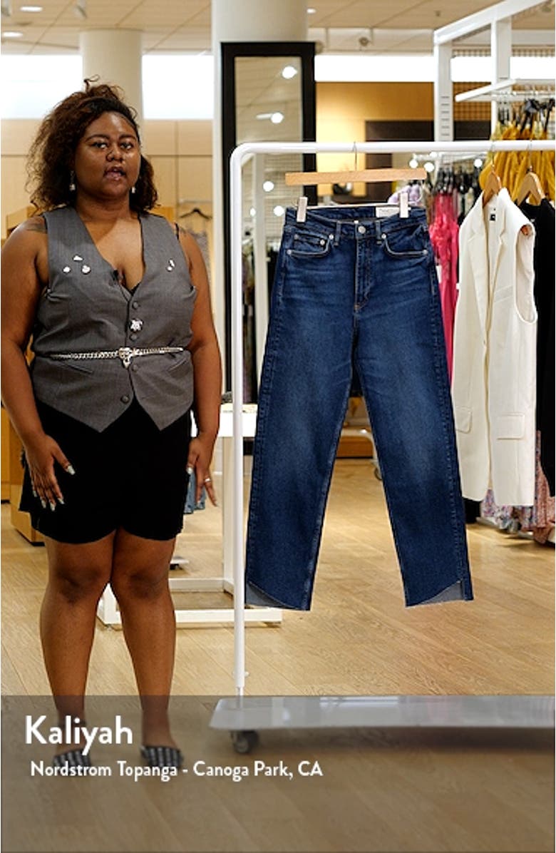 Harlow Mid Rise Fray Curve Hem Jeans, sales video thumbnail