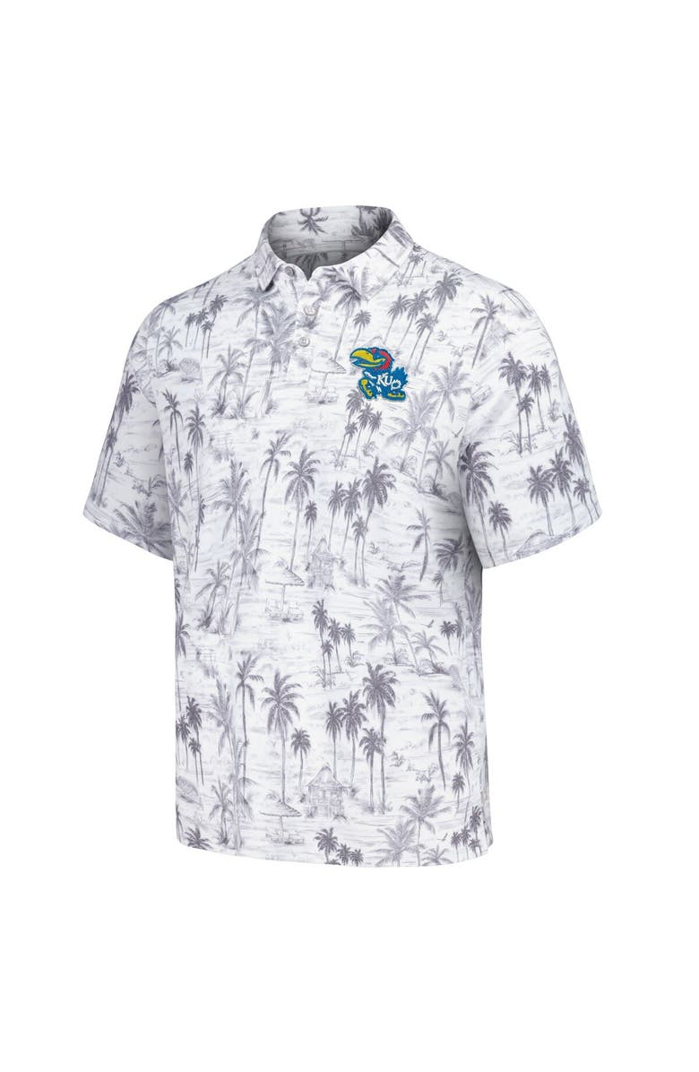Tommy Bahama Men's Tommy Bahama Gray Kansas Jayhawks Sport Cabana Shores IslandZone Tri-Blend Polo, Alternate, color,
