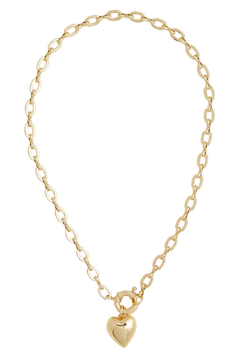 Beagan Heart Pendant Necklace, Main, color, GOLD