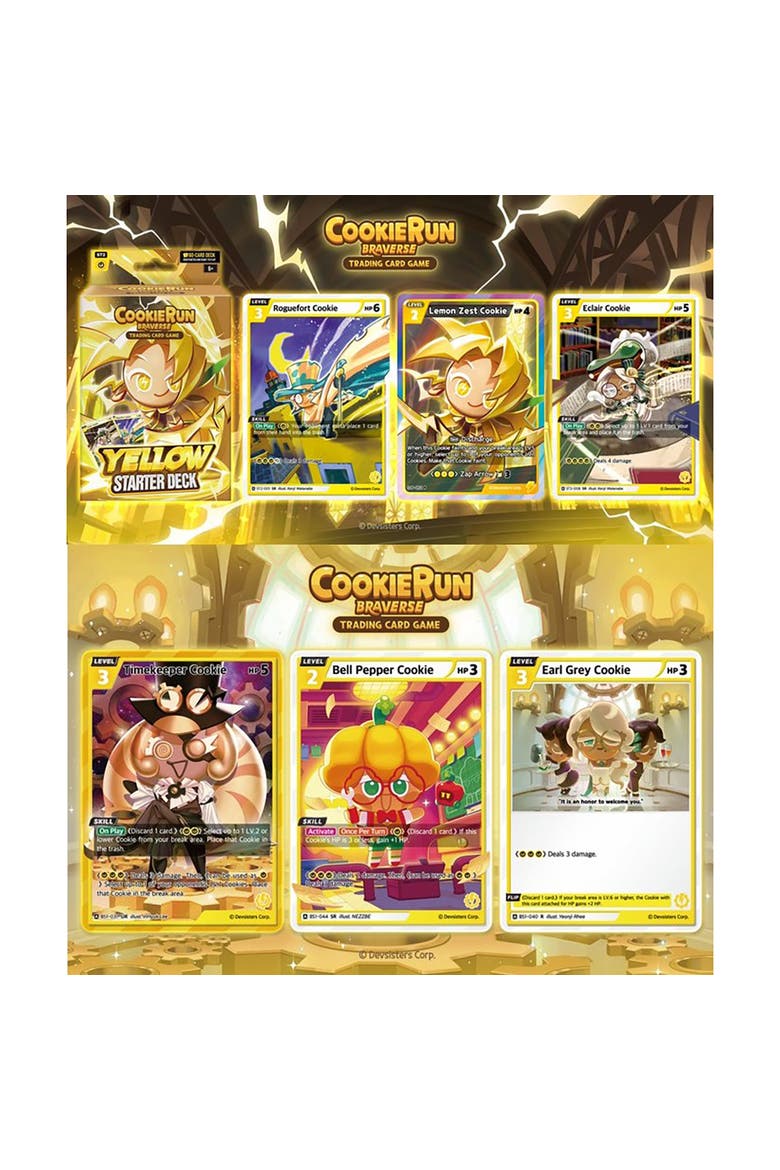 CookieRun Braverse Trading Card Game, Starter Deck Yellow, Defensive Game Play, Alternate, color, Multicolored
