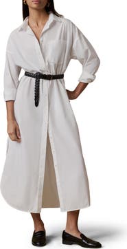 Faherty Coastal Rio Long Sleeve Organic Cotton Poplin Maxi Shirtdress