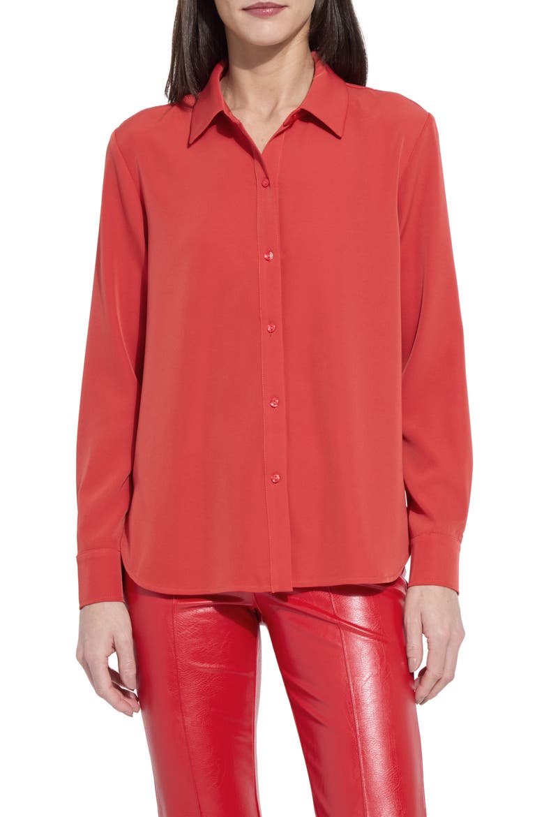Parker Button Down Shirt, Main, color, EXTRA ORDINARY RED