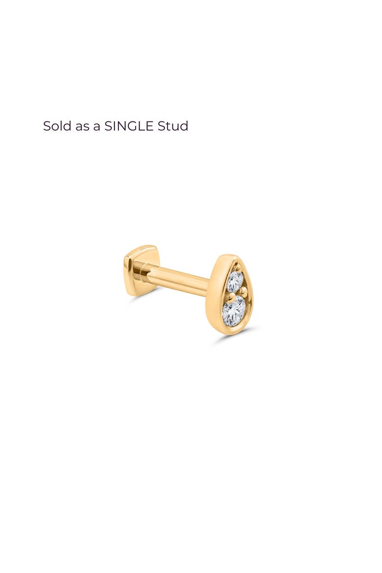 Perfect-Pear Flat Back Stud, Main, color, Yellow Gold