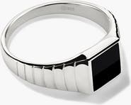 MEJURI Black Onyx Square Signet Ring