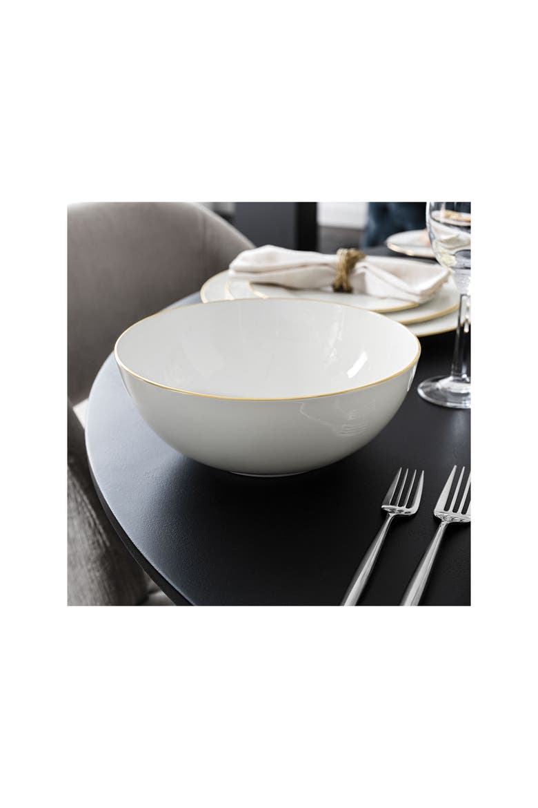 Anmut Gold Round Vegetable Bowl, Alternate, color, white