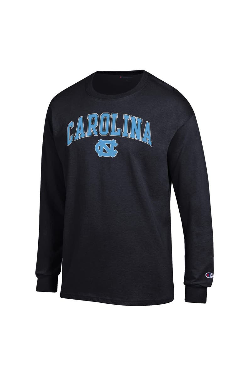 Champion Men's Champion  Black North Carolina Tar Heels Arch Over Logo Long Sleeve T-Shirt, Alternate, color, Black