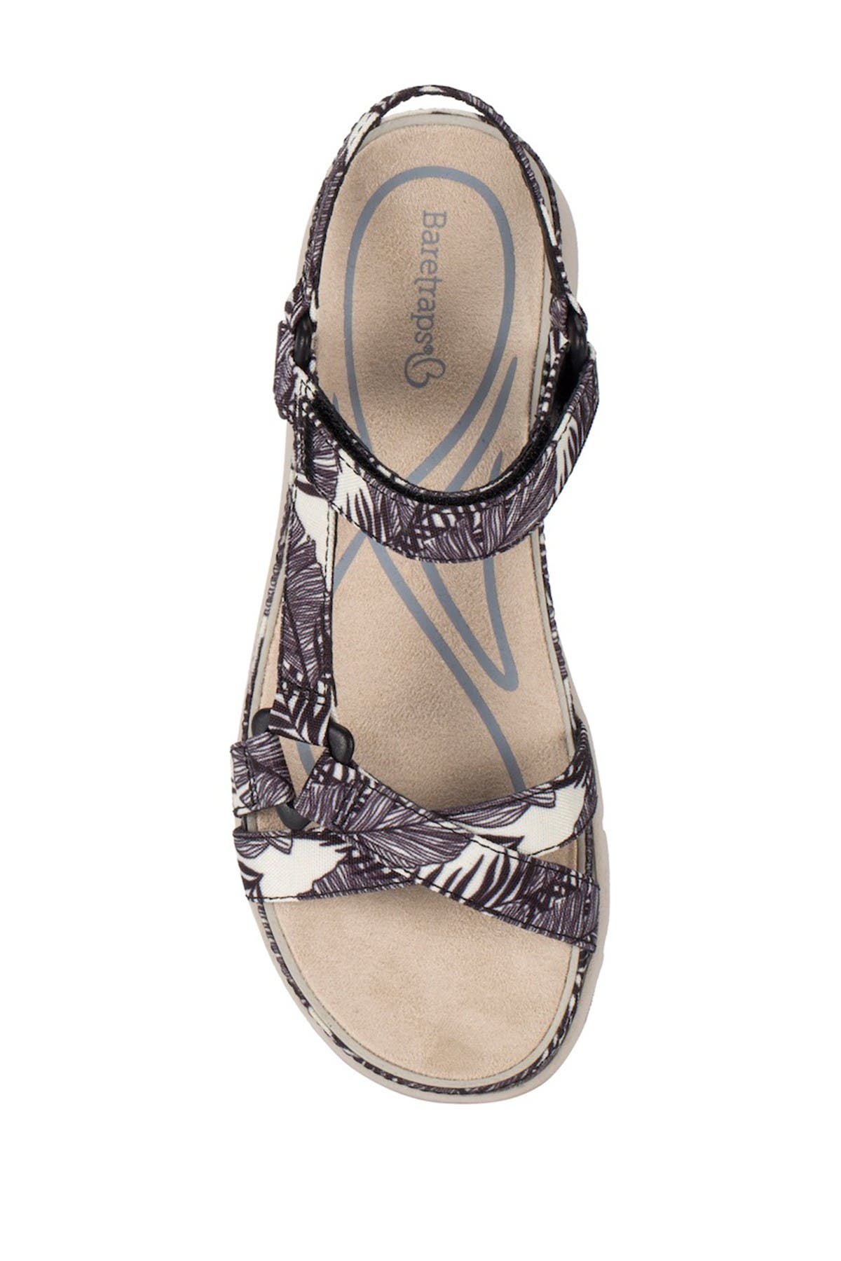 Nikole Casual Sandal, Alternate, color, BLACK/WHITE PALM CANVAS