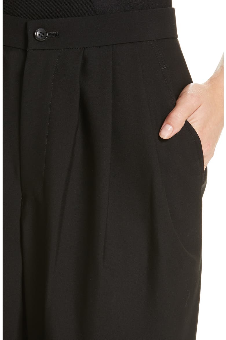 Pleated Wool & Cashmere Pants, Alternate, color, BLACK