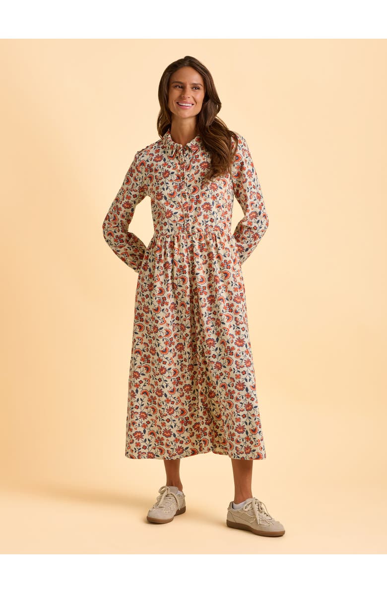 Brakeburn Bella Long Sleeve Shirt Midi Dress, Alternate, color, Cream