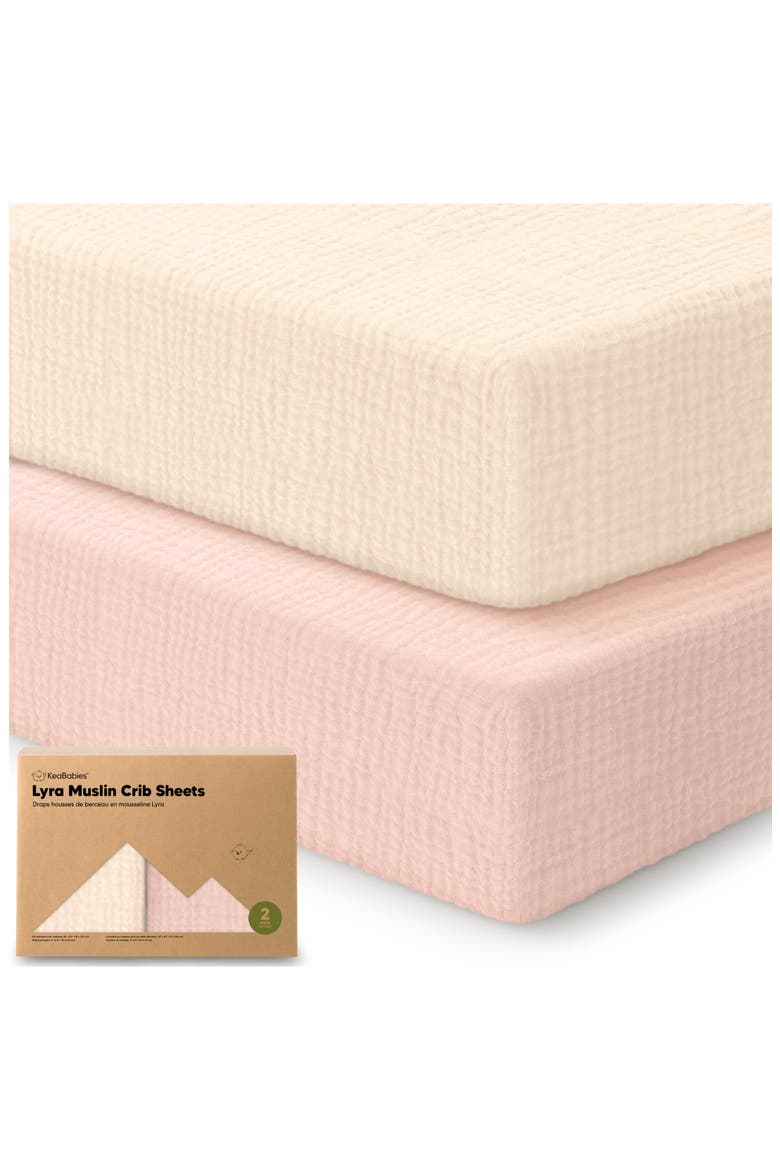 2-Pack Lyra Muslin Crib Sheets, Main, color, Cameo