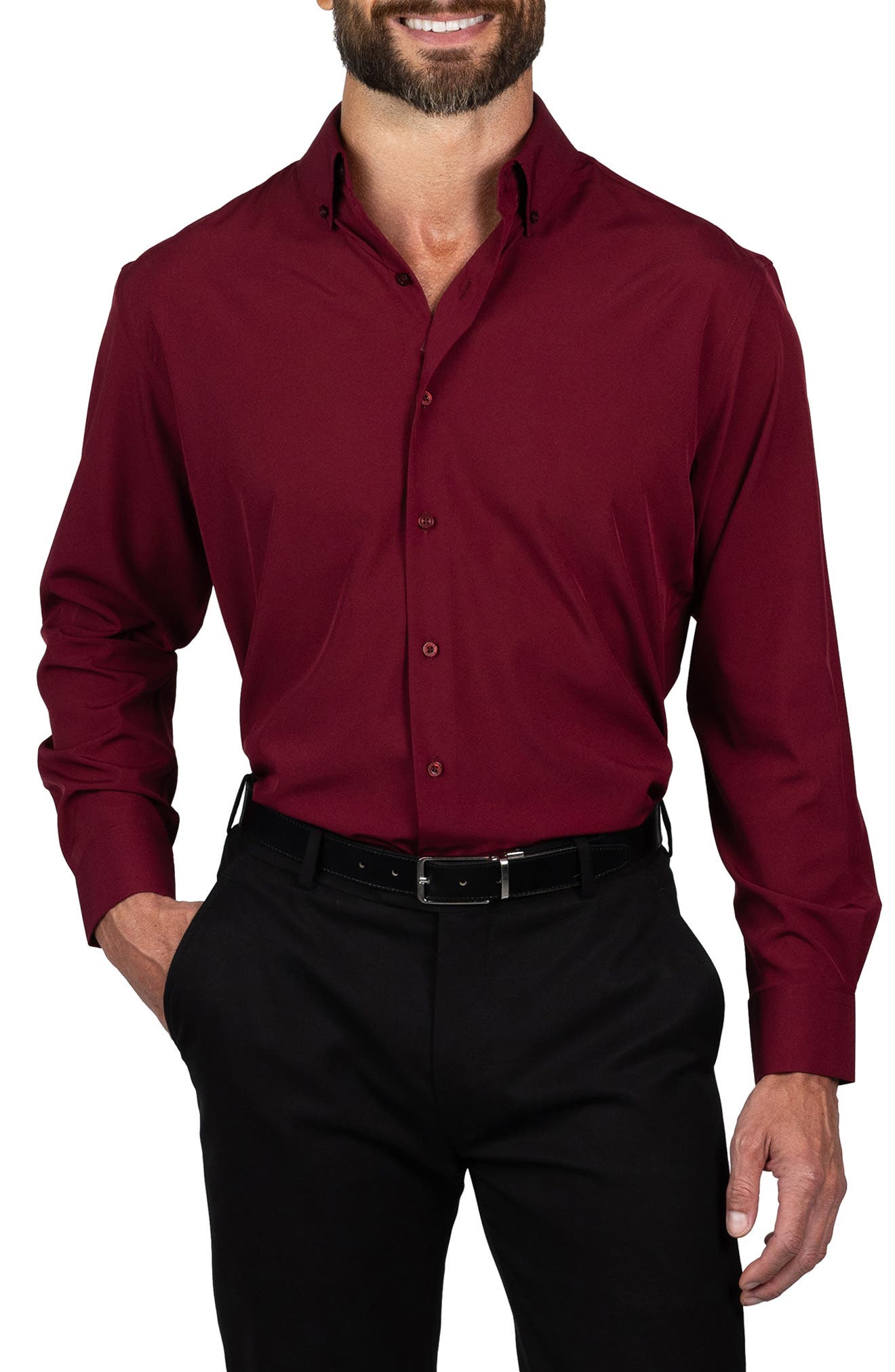 Trim Fit Solid Dress Shirt