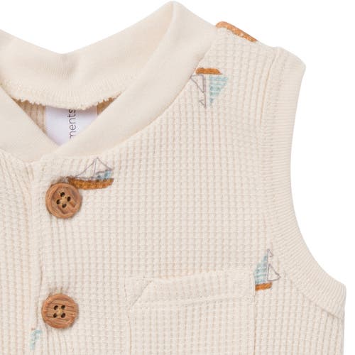 Modern Moments™ By Gerber Sleeveless Short Romper In Beige Sailboat