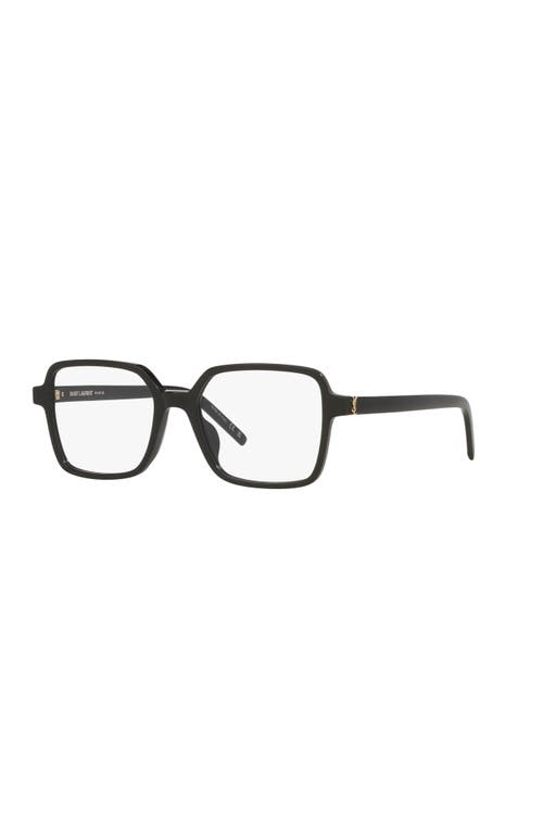 Saint Laurent 54mm Rectangle Optical Glasses In Black